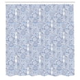 thumbnail image 3 of Ambesonne Blue White Shower Curtain, Nautical Ocean Fish, 69"Wx84"L, Blue White, 3 of 5