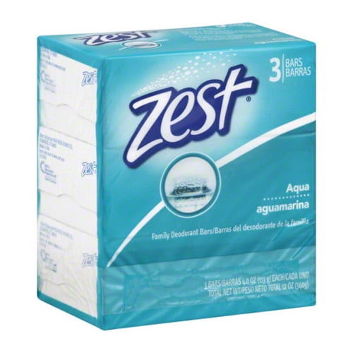 Zest Bath Bar, Aqua Soap 3 Ea 4 Oz, 2 Pack