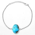 thumbnail image 2 of Natural Kingman Turquoise With Pyrite 925 Sterling Silver Bracelet Jewelry SDB2847, 2 of 6