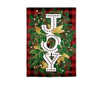 Holiday Joy Burlap Garden Flag