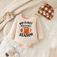 thumbnail image 5 of VNKIDY Boys Outfits Baby Kids Football Prints 3 Piece Outfit Long Sleeve Crewneck Bodysuit Elastic Waisted Suspenders Pants Matching Hat Set For Daily Wear Leisure Outfits, 5 of 9