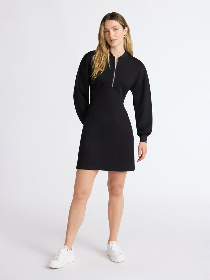 Scoop Women's and Women's Plus New Scubaknit Zip Front Mini Dress, Sizes  XS-4X - Walmart.com