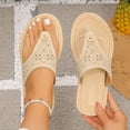 thumbnail image 2 of enyan Flip Flops for Women Womens Arch Support Flip Flops Comfortable Yoga Mat Slip on Summer Beach Walking Thong Cushion Sandals,Beige,Size 7, 2 of 6