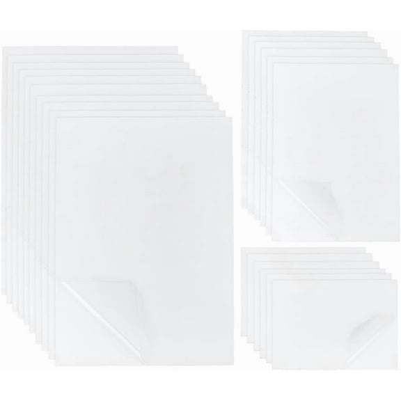 65 Sheets A4/A5/A6 PET Laminating Sheets Self-Adhesive Glossy Cold Laminating Film Waterproof Laminate Sticker for Photo Poster Documents for DIY