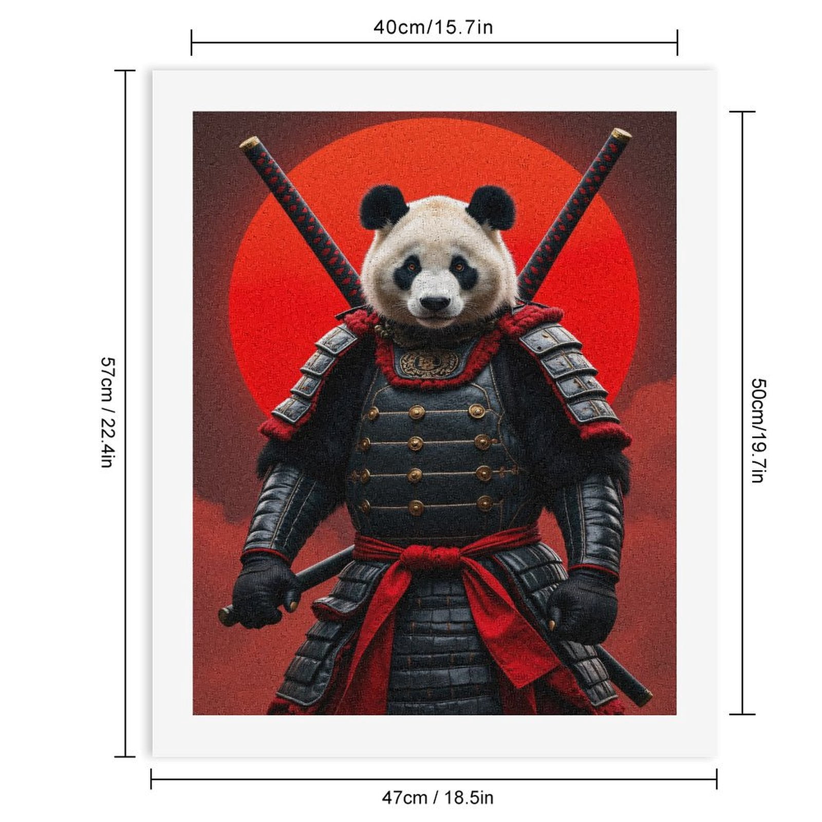 Paint by Numbers Kit for Adults, Panda Samurai Warrior Epic Sunset Paint by Numbers, Easy Paint by Numbers Kit for Adults Beginner, DIY Adult Paint by Number Kits on Canvas, Home Decor
