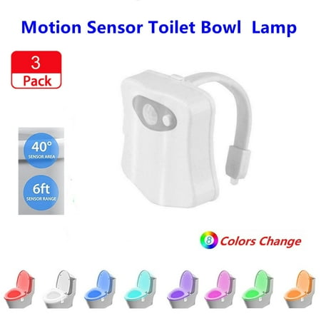 

Color Changing Toliet Night Light 3 Pack Motion Sensor LED Multi-Color Toilet Light Toilet Motion Activated LED Light Washroom