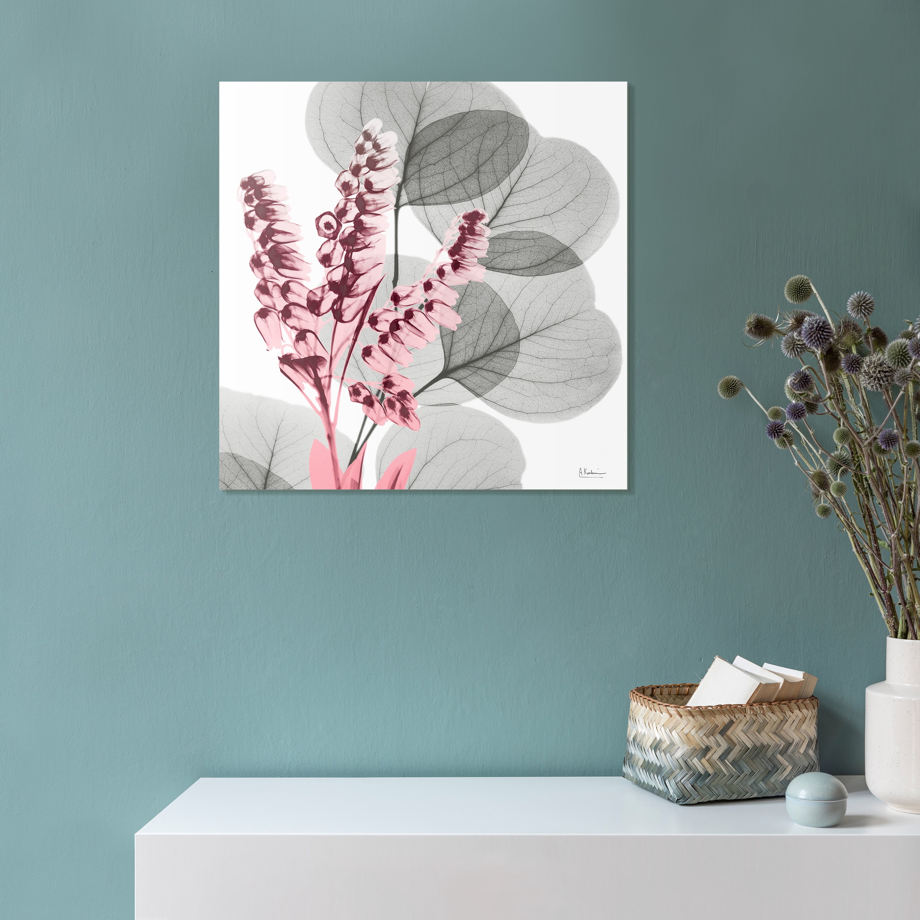 Empire Art Direct Eucalyptus Bush 2 Frameless Free Floating Tempered Glass Panel Graphic Flower Wall Art, 24" x 24" x 0.2", Ready to Hang