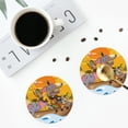 thumbnail image 5 of Balery 4 Pcs Animals On Noah'S Ark1leather Coasters Set, Drink Table Cup Coasters For Living Room Kitchen Coffee Decor, 5 of 9