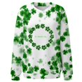 thumbnail image 4 of Plebaso Chandail en Molleton de la Saint-Patrick pour Femmes Imprimé Trèfle Col Rond Manches Longues Chandail P-5TG, 4 of 4