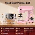 thumbnail image 6 of Honinst Stand Mixer, 4 QT 10+P Speeds with Tilt-Head Electric Mixer, 3-In-1 Kitchen Mixer with Dough Hook, Whisk, Beater, Bowl for Baking, Cake and Most Home Cooks, 6 of 8