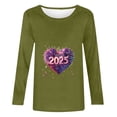 thumbnail image 4 of Styesk Chemises à Manches Longues pour Femmes Nouvel An T-shirt Décontracté Imprimé Col Rond Manches Longues, 4 of 4