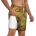 thumbnail image 3 of Balery Coffee Vintage Mens Swim Trunks Swim Shorts for Men Quick Dry Inseam Beach Shorts with Compression Liner Pocket-X-Large, 3 of 9