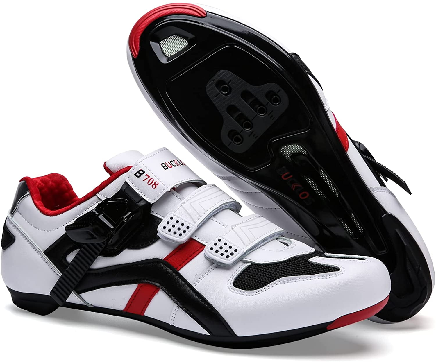 Road Cycling Shoes Breathable Comfortable and Wear Resistant Outdoor/Indoor Cycling Shoes Compatible with SPD/SPD-SL Men and Women PKQIU Cycling Shoes Bike Shoes Buckle Cycling Shoes Road Racing Shoes 