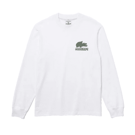 Lacoste Unisex Lacoste X Minecraft Organic Cotton Long Sleeve T-Shirt White TH5039 001