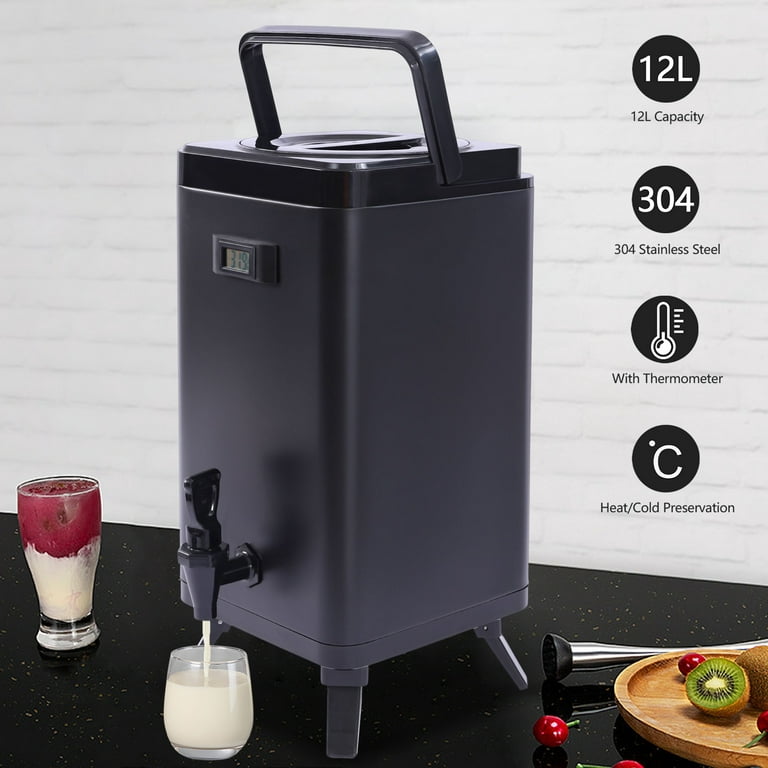 Black Insulated Hot Cold Catering Beverage Drink Dispenser Coffee Dispenser  10L
