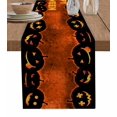 thumbnail image 7 of Halloween Table Runner-Cotton Linen- 120 Inch Holiday Dresser Scarves, Fall Black Orange Ghost Pumpkins Horror Tablerunner for Kitchen Coffee/Dining Bedroom Home Living Room Dinner Scarf Décor 13x120, 7 of 7