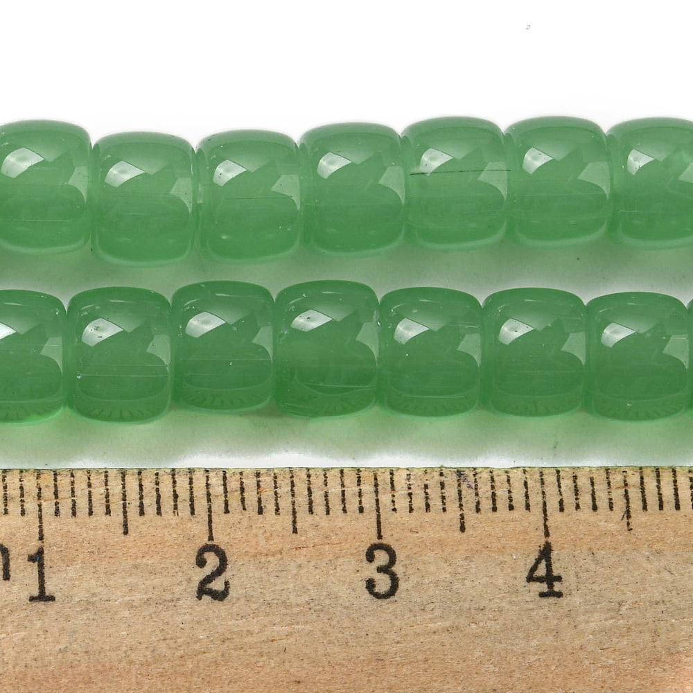 Imitation Jade Glass Beads Strands Barrel Medium Sea Green 8x6mm Hole: 1.6mm about 61~62pcs/strand 14.84''~15.16''(37.7~38.5cm)