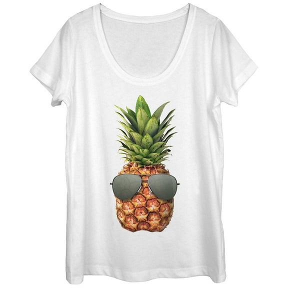Women's Lost Gods Pineapple Aviator Sunglasses Scoop Neck White Medium
