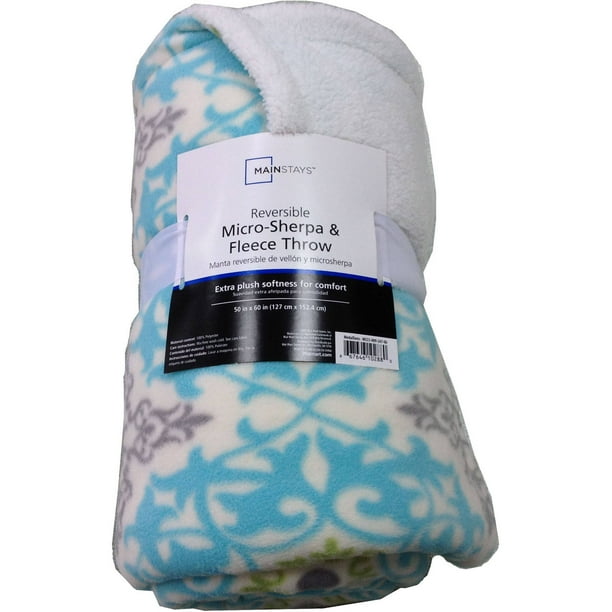 Mainstays Soft & Cozy Fleece to Sherpa Throw Blanket, 1 Each Walmart