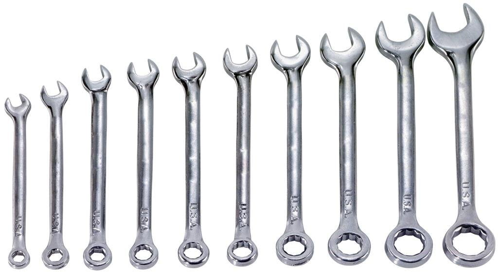10pc Metric SAE Imperial Small Mini Combination Midget Wrench Spanner Set 