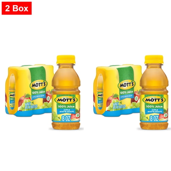 Motts 100% Apple White Grape Juice 6 CT / 8 fl oz - 2 Box