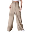 thumbnail image 2 of Women'S Dressy Trousers Solid Color Straight Leg Suit Pants Khaki XL, 2 of 7