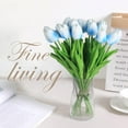 thumbnail image 3 of 12 Pcs Multicolor Tulips Artificial Flowers Faux Tulip Stems Real Feel PU Tulips Easter Spring Wedding Bouquet Centerpiece Floral Arrangement Cemetery Table Décor 13.18" Tall, 3 of 7