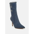thumbnail image 2 of Himkok Distressed Denim Mid-Calf Boots, 2 of 10