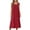 A Red, variant on Vacation Party Dress Sleeveless Travel Vacation Sundress Ladies' Casual Lace Neck Nightgown Solid Color Dress Black L