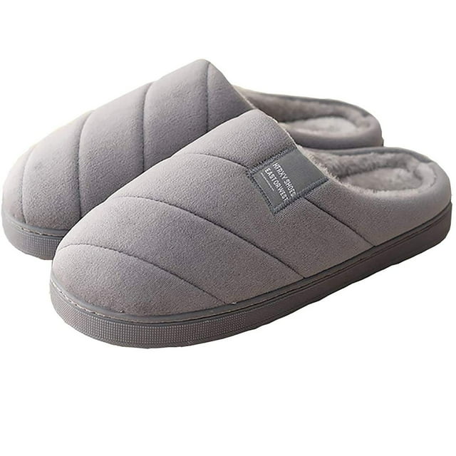 Fiudx Pantuflas de Invierno Unisex, de Algodón Suave, Suela Gruesa Antideslizante, Cómodas para Uso Doméstico, Seguras para El Baño, Ligeras, Un Par Por Paquete, Cálidas y Acogedoras.