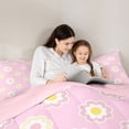 thumbnail image 5 of Feelyou Girly Pink Blossoms Bedding Comforter Set, Rustic Flower Floral Twin Comforter Sets, Teens Kids Girls Women Reversible Bedding Set, Luxury Bedroom Decor, 2pcs, 5 of 8