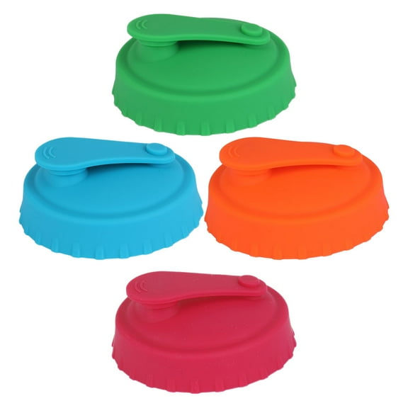 WEAVILUX Soda Saver Caps Silicone Can Tops Blue 4pcs