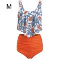 thumbnail image 1 of Eigraketly Traje de baño sin mangas de cintura alta con estampado de hojas digitales de piezas para mujer Traje de baño Numero 3 METRO Eigraketly OD001368-14, 1 of 6