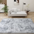 thumbnail image 5 of Janvonne 5x7 Fluffy Shag Area Rug, Ultra Soft Plush Fuzzy Shaggy Carpet for Living Room Bedroom, Non-Slip Floor Rug for Kids Girls Room Nursery, Cozy Indoor Home Decor, Tie-dye Silver Grey, 5 of 8