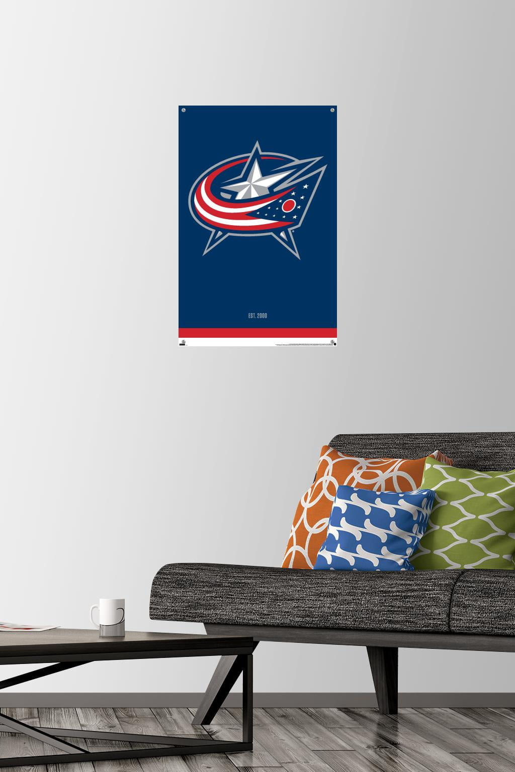 NHL Columbus Blue Jackets - Logo 21 Wall Poster with Pushpins, 14.725" x 22.375"