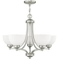 thumbnail image 3 of 5 Light Brushed Nickel Chandelier with Satin Glass Shade, 3 of 7