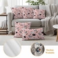 thumbnail image 6 of Pink Halloween Outdoor Waterproof Pillow Covers, Cat Bat Ghost Pumpkins Decorative Rectangle Throw Pillowcase Sofa Cushion Sham for Patio/Couch/Chair, 20"x12" 2 Pack, 6 of 8