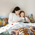 thumbnail image 4 of Manfei Safari Tiger Pattern 7pcs Bedding Comforter Set,Watercolor Daisy Flower Queen Bedding Sets,Colorful Scenery Queen Sheet Sets For Kids,Microfiber Bedroom Decor Reversible, 4 of 8