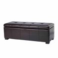 thumbnail image 4 of SAFAVIEH Maiden Large Rustic Flip Top Tufted Storage Bench, Brown, 4 of 4