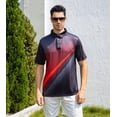 thumbnail image 3 of Aideaone Men Golf Polo Shirts Short Sleeve Button Down Gradient Tropical 3D Print Dry Fit Moisture Wicking Athletic Performance Shirt, 3 of 8