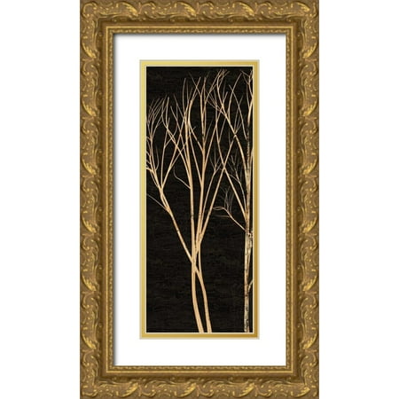 Greene Taylor 10x18 Gold Ornate Wood Framed with Double Matting Museum Art Print Titled - TREE SILHOUETTE II