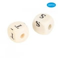 thumbnail image 3 of 200 Uds. Cuentas de joyería DIY de 10mm con letras impresas, cubo blanco, cuentas artesanales de madera, 3 of 10