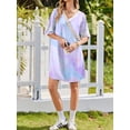 thumbnail image 5 of Avidlove Bamboo Viscose Nightgowns for Women Tie Dye Oversized Short Sleeve Sleep Shirts V Neck Pajamas Dress Sleepwear, 5 of 7