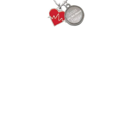 Silvertone Heartbeat on Red Heart Sisters Are Best Friends Forever Engraved (The Best Of Heartbeat)