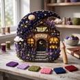 thumbnail image 5 of Fabric Poke Art Kit No Sew, Whimsical Village Cottage Punch Needle Craft for Adults, 5 of 6