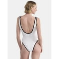 thumbnail image 2 of No Boundaries Women's Herringbone Crinkle One Piece Swimsuit, Sizes XXS-XXL, 2 of 4