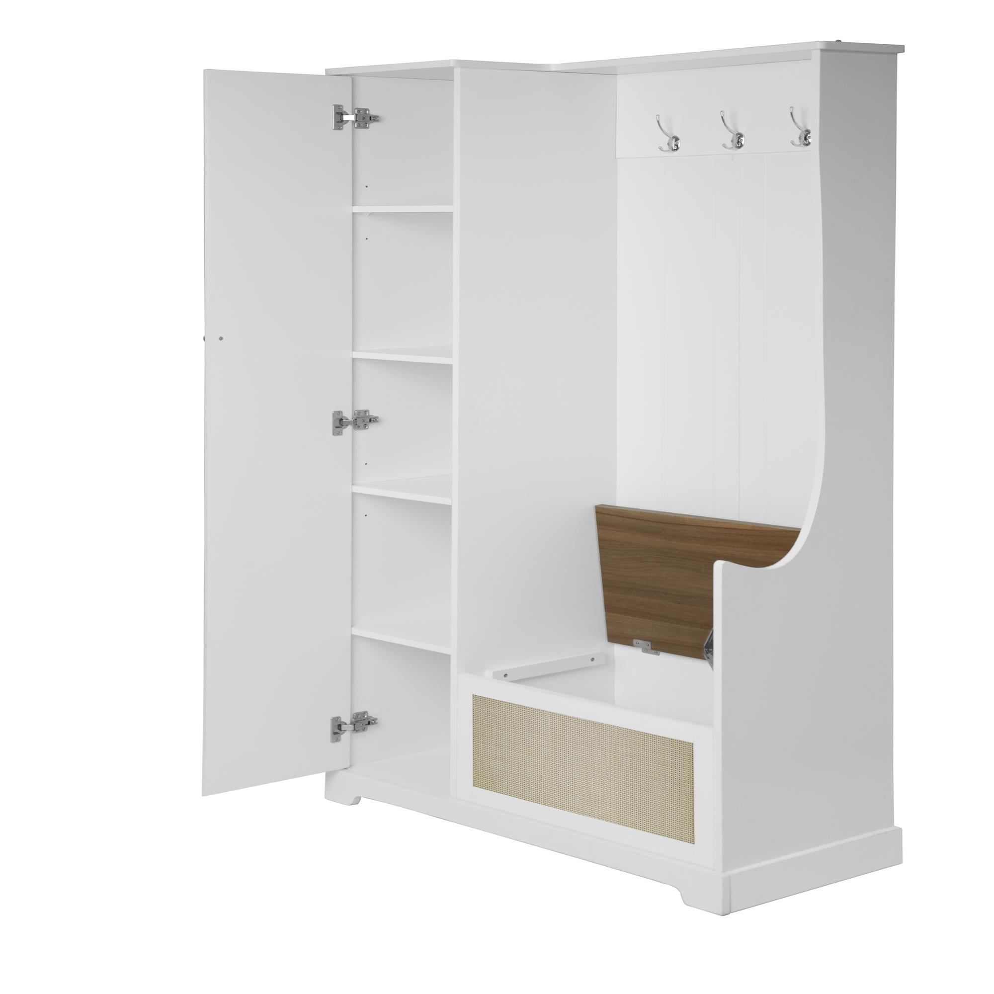 Spaco Wood Wardrobe Cabinet, Storage Wardrobe Cabinet with Shelves and Soft-Close Freestanding Closet, Cliset for Living Room, Entryway, Bedroom, White Spaco Wood Wardrobe Cabinet, Storage Wardrobe Cabinet with Shelves and Soft-Close Freestanding Closet, Cliset for Living Room, Entryway, Bedroom, White