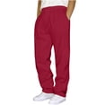 thumbnail image 1 of Sweatpants for Men- Wide Leg Loose Solid With Pockets Zip-up Gym Men‘s Pants Blue L, 1 of 4