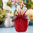 thumbnail image 2 of WMGHA Velvet Easter Bunny Ear Drawstring Bags - 1-Pack Party Favor Pouches for Egg Hunt Candy, Holiday Gift Baskets, Velour Goodie Bags with Metallic Accent, 2 of 4