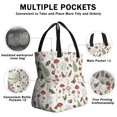 thumbnail image 3 of Mushroom and Butterfly White Pattern Drawstring Insulated Lunch Bag for Women, Stain-Resistant Large Lunch Tote with Multi-Pockets for Work Office, 3 of 6